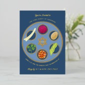 Pesach Seder Plate Happy Pessach Abendessen Folieneinladung (Stehend vorne)