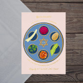 Pesach Seder Plate Happy Pessach Abendessen Folieneinladung
