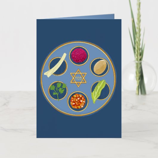 Pesach Seder Plate Happy Pessach Jüdischer (Vorderseite)