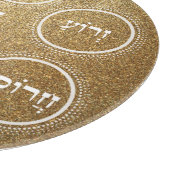 Pesach Seder Plate Hebrew Gold Schneidebrett (Ecke)