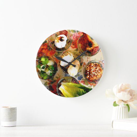 Pesach-Siebplatte Große Wanduhr (Zuhause)