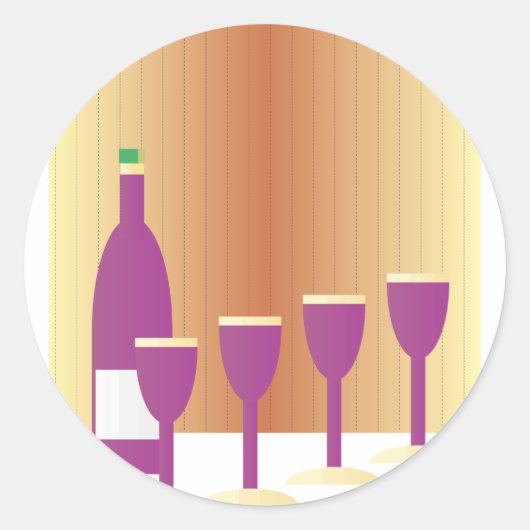 Pesah Four Cups of Wine Runder Aufkleber (Vorderseite)