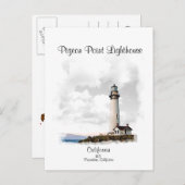 PESCADERO POINT LIGHTHOUSE - POSTCARD POSTKARTE (Vorne/Hinten)