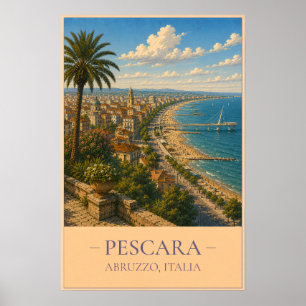 Pescara, Italien – Vintage-Reiseposter Poster