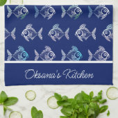 Pescatarian Pattern Geschirrtuch (Gefaltet)