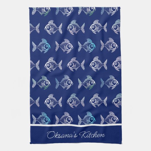 Pescatarian Pattern Geschirrtuch (Vertikal)