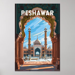 Peshawar Pakistan Reisen Kunst Vintag Poster