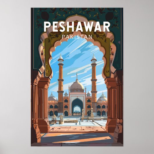 Peshawar Pakistan Reisen Kunst Vintag Poster (Vorne)