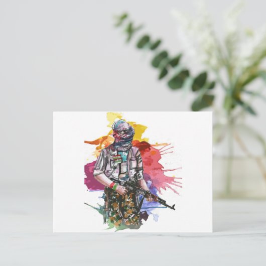 Peshmerga Freiheit Warrior.png Postkarte (Stehend Vorderseite)