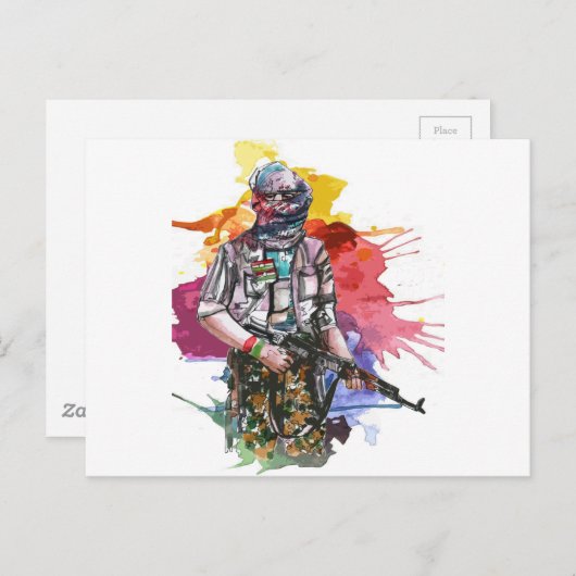 Peshmerga Freiheit Warrior.png Postkarte (Vorne/Hinten)