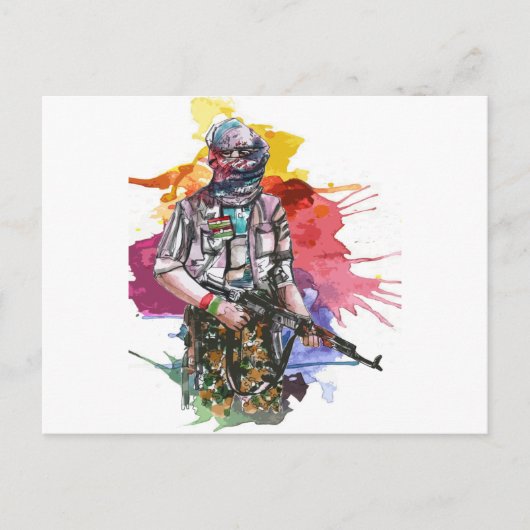 Peshmerga Freiheit Warrior.png Postkarte (Vorderseite)