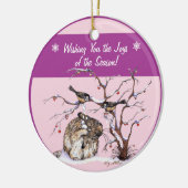 Pesky Snow Birds & Bunny Keramik Ornament (Links)