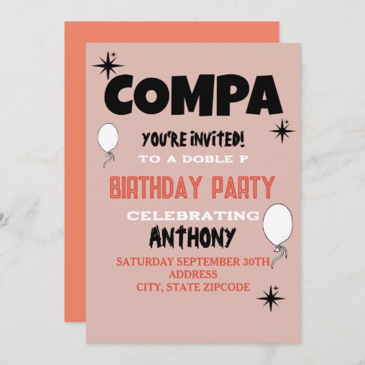 Peso Pluma Einladung Geburtstag einladen (Vorne/Hinten)