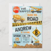 Pesonal Modern Construction Birthday Extravaganza Einladung (Vorderseite)