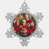 Pesonalfamilie Schneeflocken Zinn-Ornament (Vorderseite)