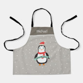 Pesonalisierter Niedlicher Weihnachtspenguin Schürze (Vorderseite)