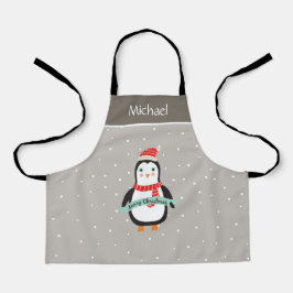 Pesonalisierter Niedlicher Weihnachtspenguin Schürze