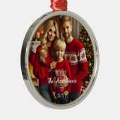 Pesonalisiertes Foto Ornament Aus Metall (Rechts)