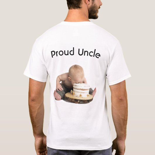 Pesonalize Proud Onkel / Baby Eating Starfish T-Shirt (Rückseite)
