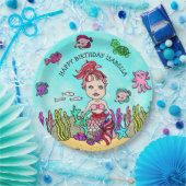 Pesonalized Hand Darwn Mermaid Geburtstag Pappteller (Party)
