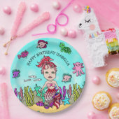 Pesonalized Hand Darwn Mermaid Geburtstag Pappteller (Party)