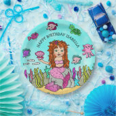 Pesonalized Hand Darwn Mermaid Geburtstag Pappteller (Party)