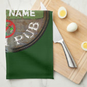 Pesonalized irisches Kneipenzeichen Geschirrtuch (Viertel Falte)