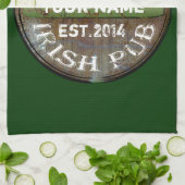 Pesonalized irisches Kneipenzeichen Geschirrtuch (Gefaltet)