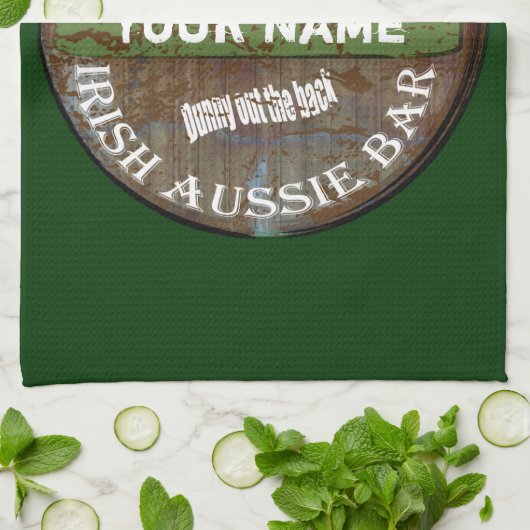 Pesonalized Irish Aussie Pub-Zeichen Küchentuch (Gefaltet)