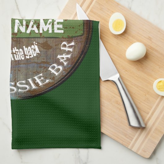 Pesonalized Irish Aussie Pub-Zeichen Küchentuch (Viertel Falte)