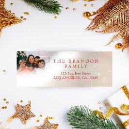 Pesonalized Photo Holiday Holly Return Address