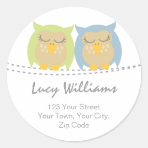Pesrsonalized Owl Address Stickers