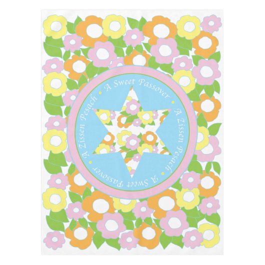 Pessach "52" x 70" Tabletecloth "A Sweet Pessach" Tischdecke (Vorderseite)