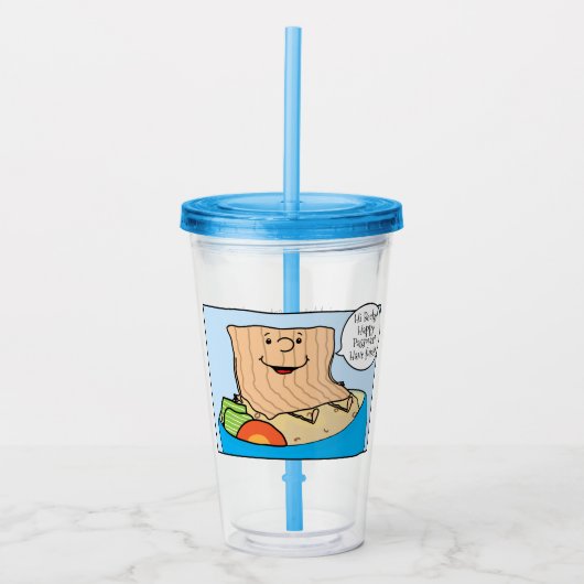 Pessach Acrylic Tumbler 16 oz Funny Seder Toon Acryltrinkbecher (Vorderseite)