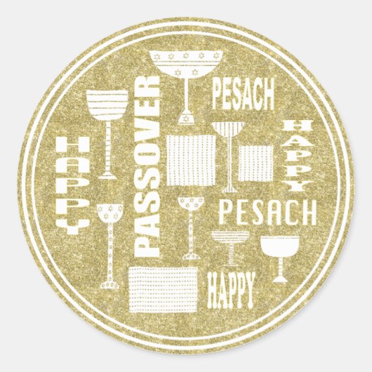 Pessach-Aufkleber-Circle "Happy Pessach Wine" Runder Aufkleber (Vorderseite)