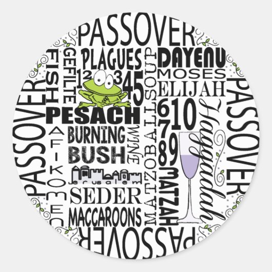 Pessach-Aufkleber "Pessach bedeutet.." Runder Aufkleber (Vorderseite)