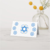 PESSACH Blaue Davidstern NAME Weiß Platzkarte (Rückseite)