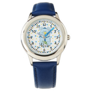 Pessach Blauer Hund mit Frog Watch personalisieren Armbanduhr