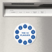 Pessach Die 10 Pest Blau und Weiß Seder Magnet (In Situ (Geschirrspüler))