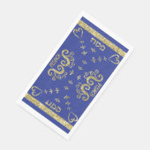 Pessach Gasttuch Napkins Blue Gold Serviette (Ecke)