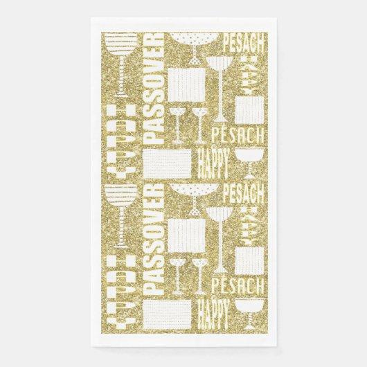 Pessach Gasttuch Napkins "Passover Gold" Serviette (Vorderseite)