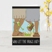 Pessach-Grußkarte "Wer Lasse die Frösche aus?" Karte (Gelbe Blume)