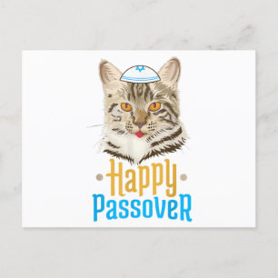 Pessach Happy Pessach Cat Funny Seder Juden Ankündigungspostkarte