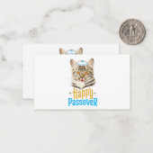Pessach Happy Pessach Cat Funny Seder Juden Mitteilungskarte (Vorderseite/Rückseite Beispiel)