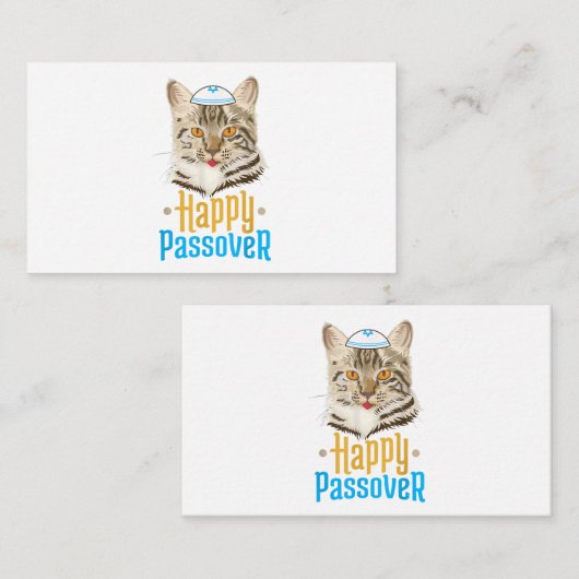 Pessach Happy Pessach Cat Funny Seder Juden Mitteilungskarte (Vorne/Hinten)