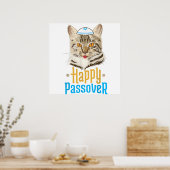 Pessach Happy Pessach Cat Funny Seder Juden Poster (Küche)