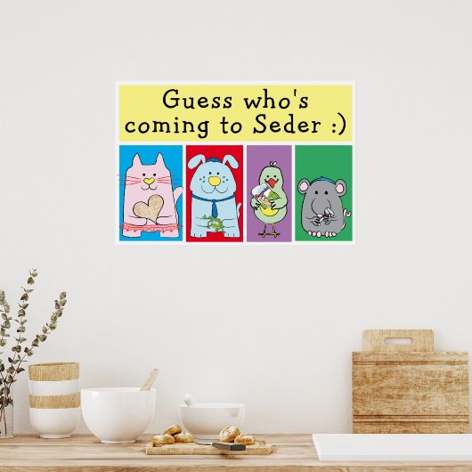Pessach Haustiere Seder Poster 20 x 24 Matte Finis (Küche)