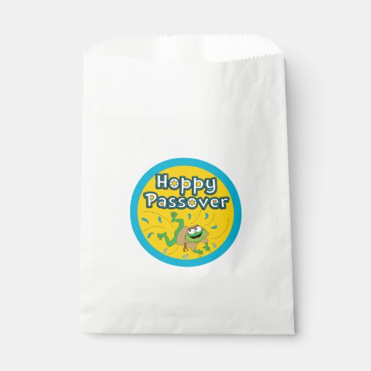 Pessach "Hoppy Pessach Frosch" Goodie Gefallen Tas Geschenktütchen (Vorderseite)