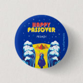 Pessach Moses & Israelites' Exodus Pop Art Paint Button (Vorderseite)