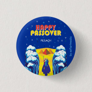 Pessach Moses & Israelites' Exodus Pop Art Paint Button